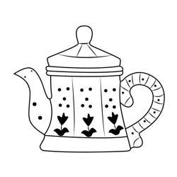 Daisy Teapot Free Coloring Page for Kids