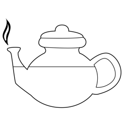 Designer Tea Pot Free Coloring Page for Kids