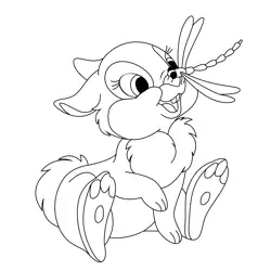 Dragonfly Sitting On Bunny Nose Free Coloring Page for Kids
