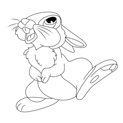 Enjoying Bunny Free Coloring Page for Kids
