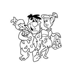 Flintstones 1 Free Coloring Page for Kids