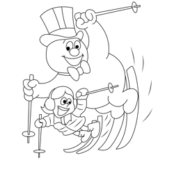 Frosty And Karen Sketing Free Coloring Page for Kids