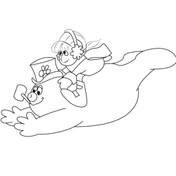 Frosty And Karen Sliding Free Coloring Page for Kids
