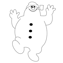 Frosty Dancing Free Coloring Page for Kids