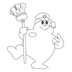 Frosty Standing In Style Free Coloring Page for Kids
