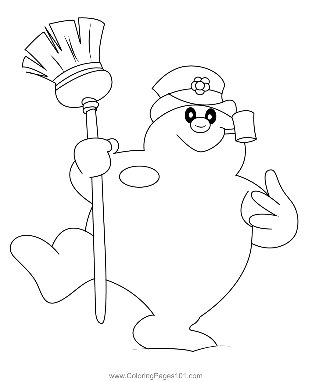 Frosty Standing In Style Coloring Page for Kids - Free Crocodile ...