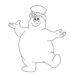 Happy Snowman Free Coloring Page for Kids