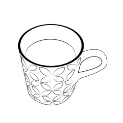 Painted Cup Free Coloring Page for Kids