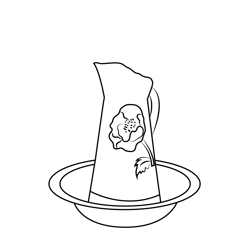 Painted Jug And Plate Free Coloring Page for Kids