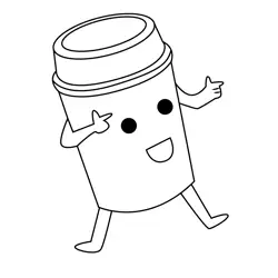 Paper Coffee Cup Free Coloring Page for Kids