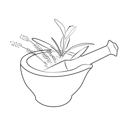Pestle And Mortar Free Coloring Page for Kids