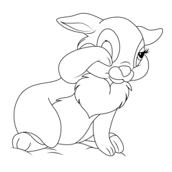Sad Bunnie Free Coloring Page for Kids