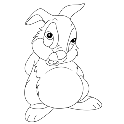 Sad Bunny Free Coloring Page for Kids