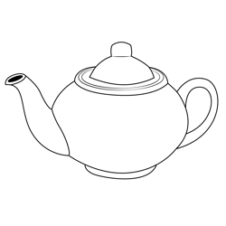 Simple Teapot Free Coloring Page for Kids
