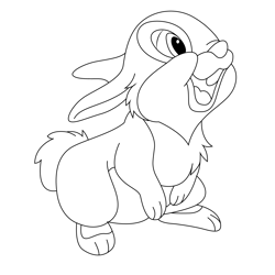 Smiling Bunnie Free Coloring Page for Kids