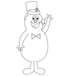 Smiling Frosty The Snowman Free Coloring Page for Kids