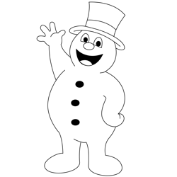 Smiling Snowman Free Coloring Page for Kids