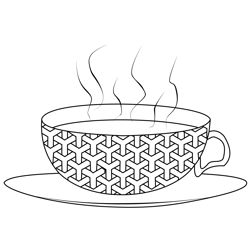 Tea Cup Free Coloring Page for Kids