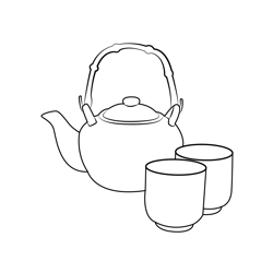 Teapot Free Coloring Page for Kids