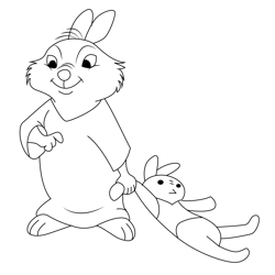 The Robin Hood Bunny Free Coloring Page for Kids