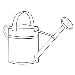 Watering Can Free Coloring Page for Kids