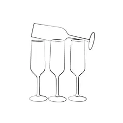 Wineglass Free Coloring Page for Kids