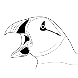 Puffin Open Mouth Free Coloring Page for Kids
