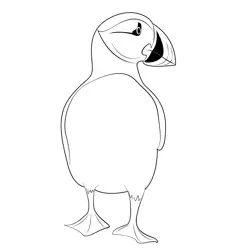 Puffin Winter At Sea Free Coloring Page for Kids