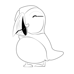 Small Puffin Bird Free Coloring Page for Kids