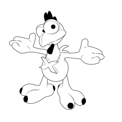 Cartoon Chicken Free Coloring Page for Kids