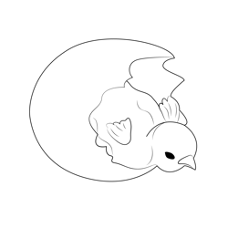 Chick Baby 2 Free Coloring Page for Kids