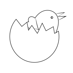 Chick With Egg Broken Free Coloring Page for Kids