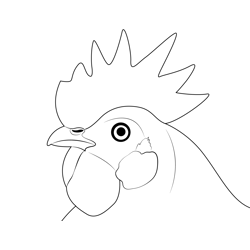 Chicken Face Free Coloring Page for Kids
