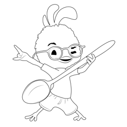 Chicken Little Dance Free Coloring Page for Kids
