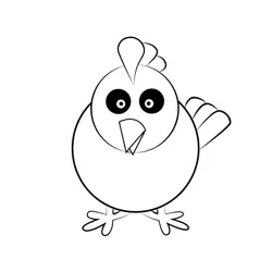 Funny Hen Free Coloring Page for Kids