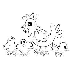 Poultry Chicken Free Coloring Page for Kids