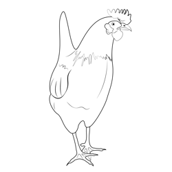 White Chickens Free Coloring Page for Kids