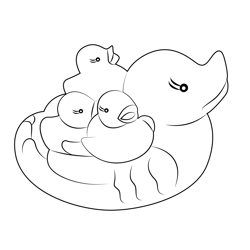 Duck Family Free Coloring Page for Kids
