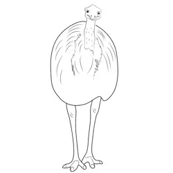 Emu Free Coloring Page for Kids