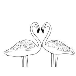 Flamingos 4 Free Coloring Page for Kids