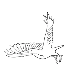 Kingfisher In Flight Free Coloring Page for Kids