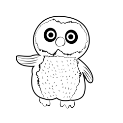 Cute Owl Waving Wing Free Coloring Page for Kids