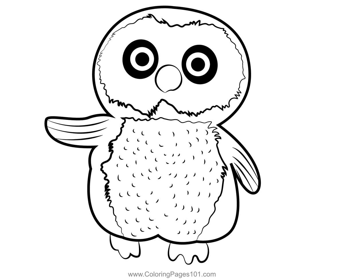 Cute Owl Waving Wing