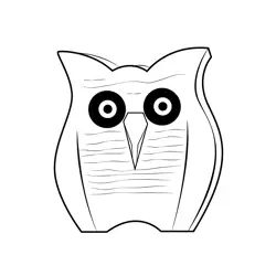 Decorative Wood Owl Free Coloring Page for Kids