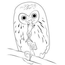 Owl Bird Forest Free Coloring Page for Kids