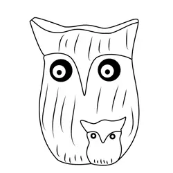 Wooden Owl Free Coloring Page for Kids