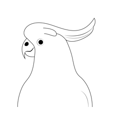 Cockatiel Head Free Coloring Page for Kids