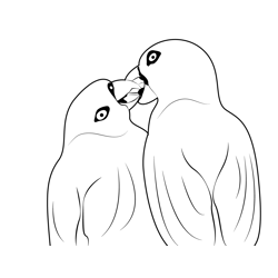 Cute Love Birds Free Coloring Page for Kids