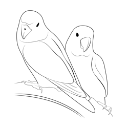 Love Birds 2 Free Coloring Page for Kids