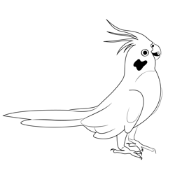 Singing Cockatiel Free Coloring Page for Kids